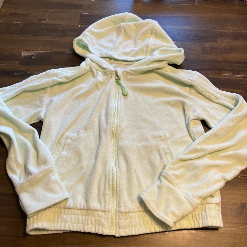 Athleta Girl Hoodie Zip Up Sweater Mint Green XL 14 Active